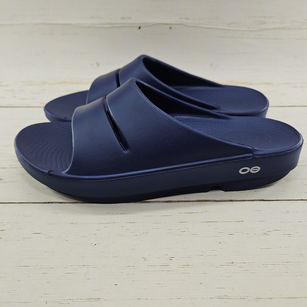 Oofos OOahh Womens 8 Blue Recovery Summer Slide Sandals Arch Support - Picture 2 of 10